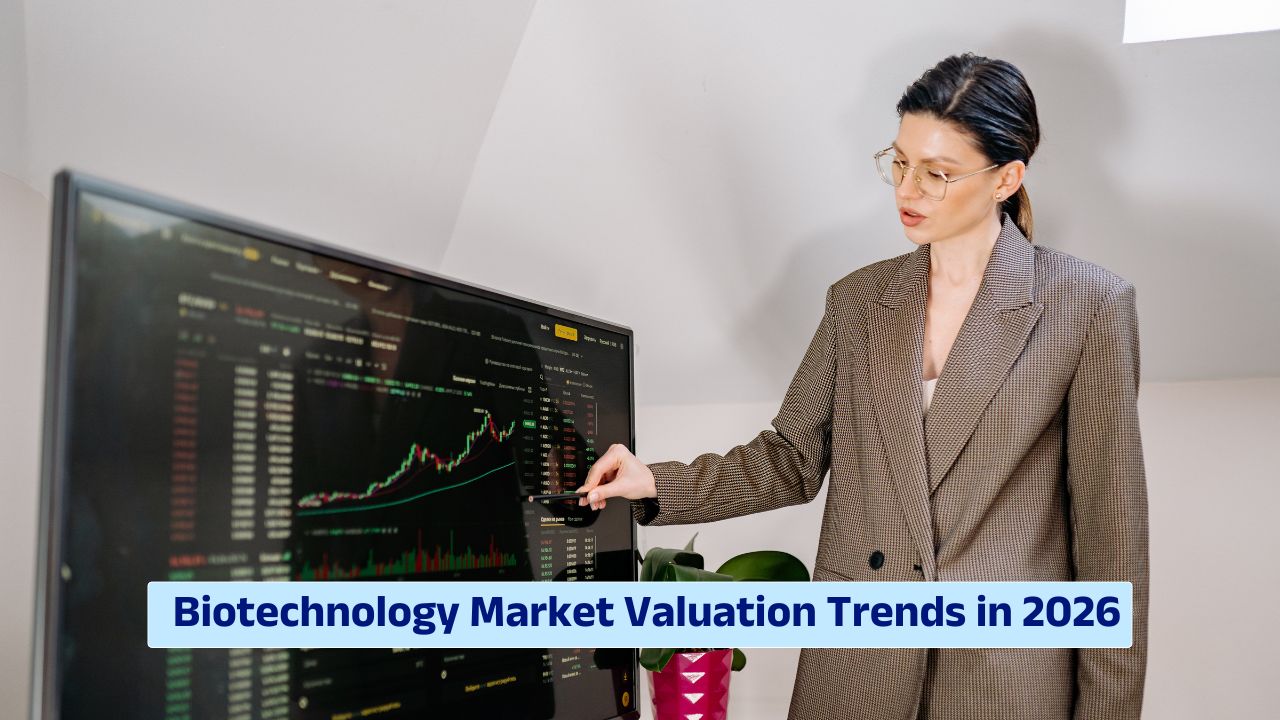 Biotechnology Market Valuation Trends in 2026 showing biotech investment and industry growth analysis