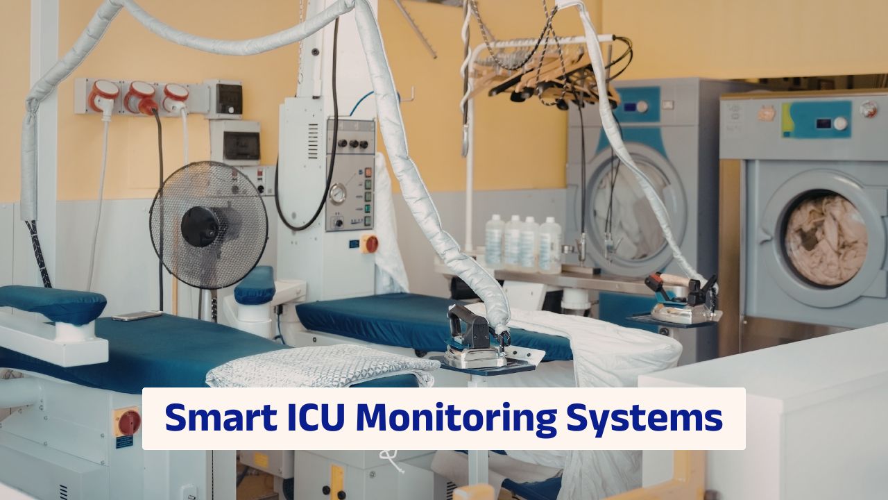 Smart ICU monitoring systems dashboard showing real time patient data in critical care setting
