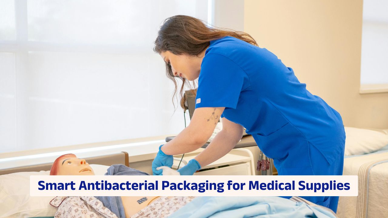 Smart antibacterial packaging for medical supplies with antimicrobial materials and sensors